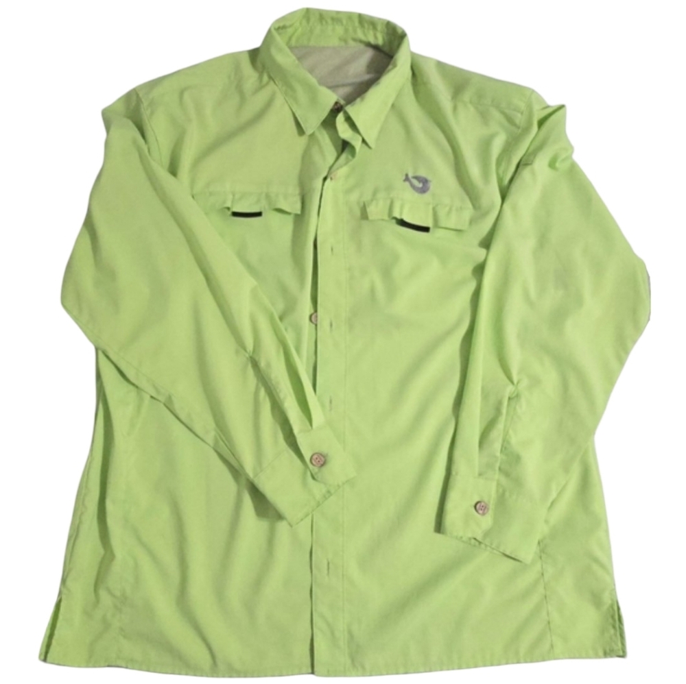 Mojo Preformace Fishing Light Green Button-Up Shirt